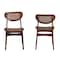 Baxton Studio Hesper Mid-Century Modern Walnut Brown Finished Wood and Rattan 2-Piece Dining Chair Set 239-2PC-13411-ZORO - alternate 6